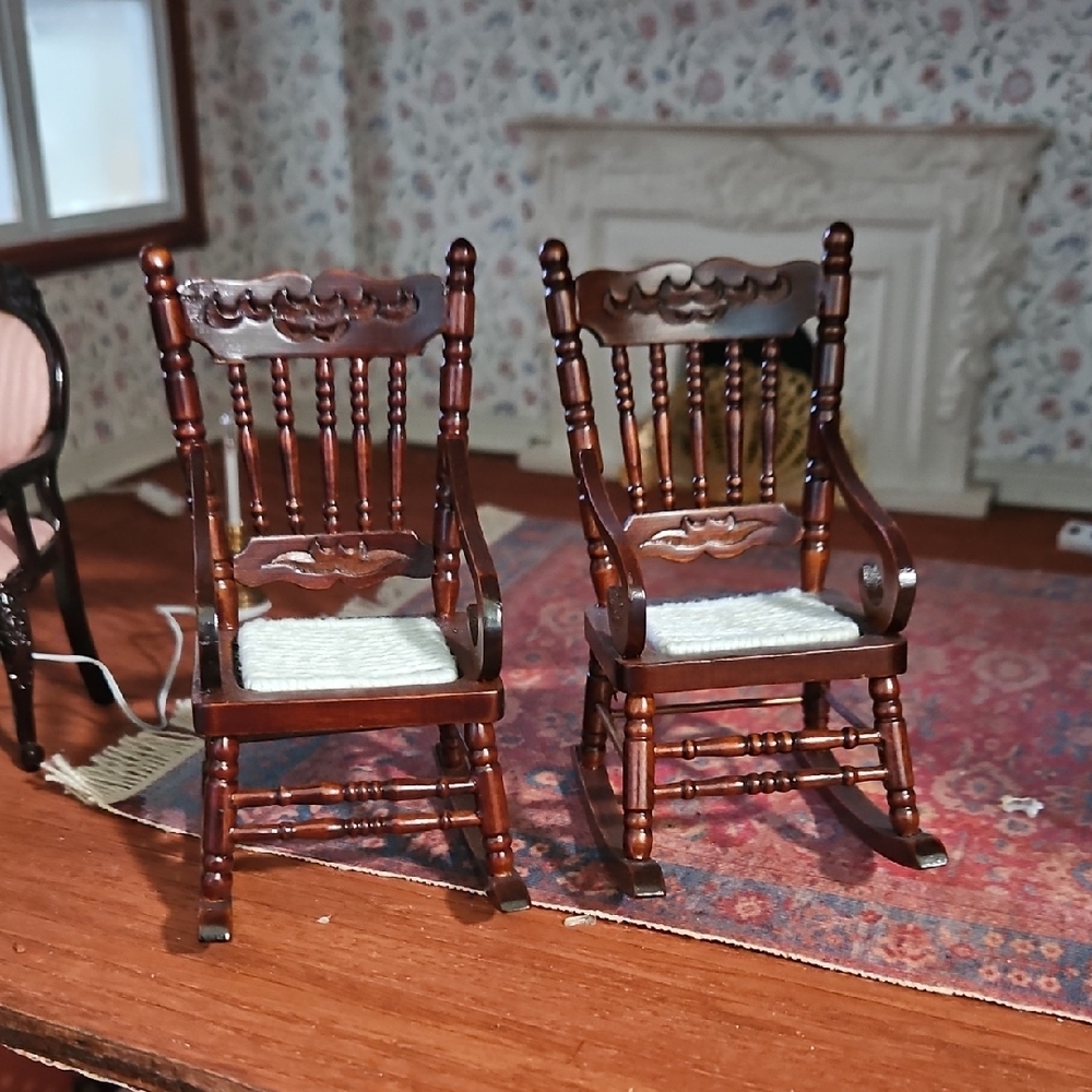 Reutter Dollhouse Miniature Rocking Chairs Vintage